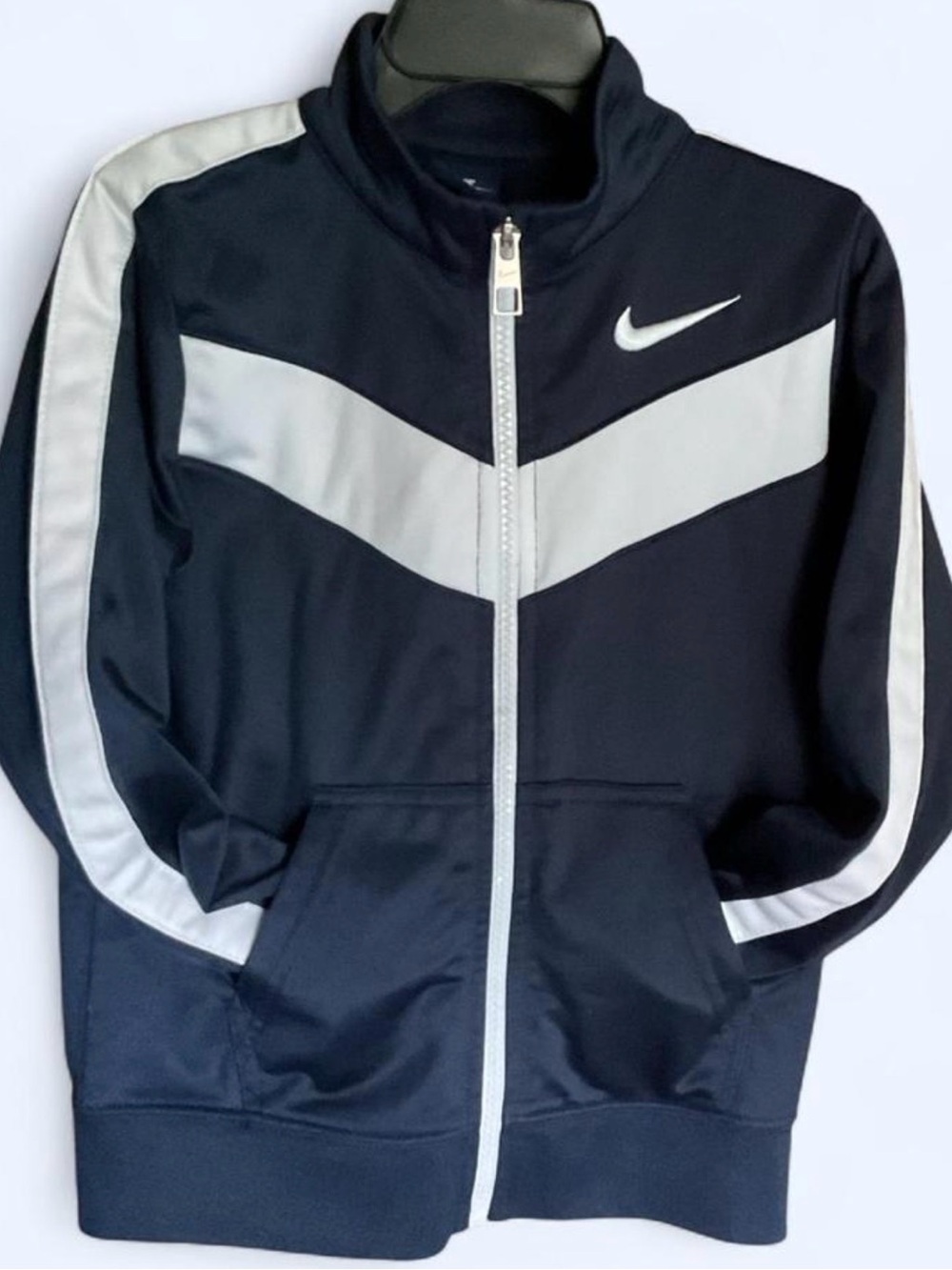 Nike Boys Striker Track Jacket Navy Blue Chevron Size 5 (4-5 Yrs)